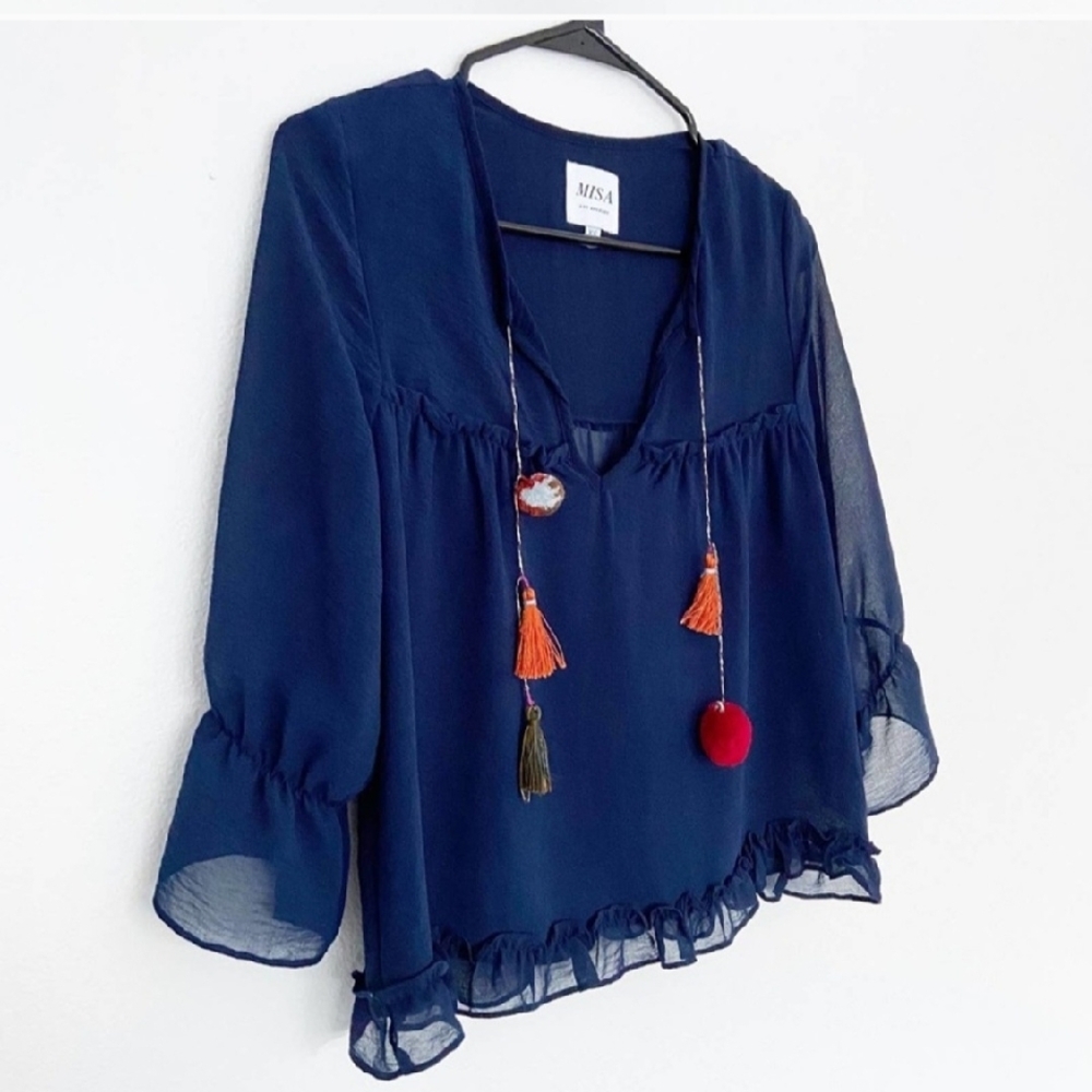 Misa Los Angeles Pom Pom Blouse - Picture 4 of 7